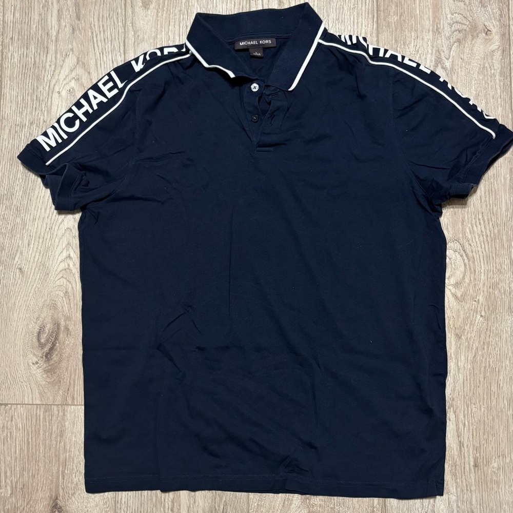 Michael Kors Black Polo Shirt with Logo Accents